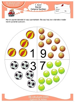 Çocuklar İçin Sayılar Çalışma Sayfaları 